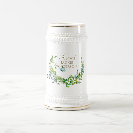 Botanisches Gold des personalisierten Bier Stein Bierglas (Mittel)