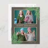 Botanisches Gold-Foto Feiertagspostkarte (Vorne/Hinten)