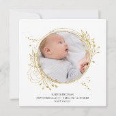 Botanisches Gold Foto Rahmen Elegante Geburt Ankündigung (Vorderseite)