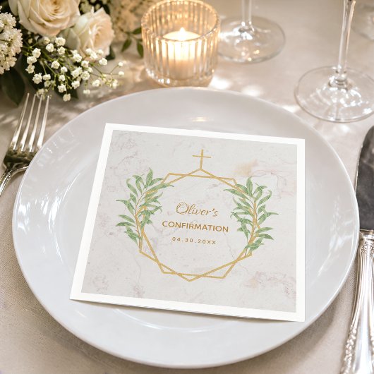 Botanisches Gold Geometric zur Bestätigung der Grü Serviette