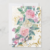 Botanisches Gold Glitzer Wirbel Brautparty Einladung (Rückseite)