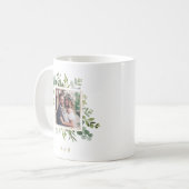Botanisches Gold Green Wreath Wedding 2 Foto Kaffeetasse (Vorderseite Links)