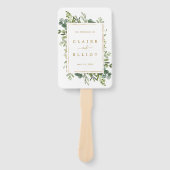 Botanisches Gold-Grün-Hochzeitsprogramm Fächer (Vorderseite)