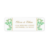 Botanisches Gold-Grün Script Rücksendeadresse (Vorne)