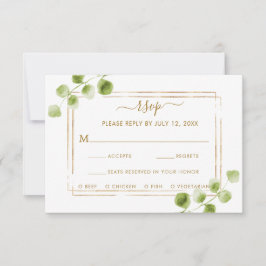 Botanisches Gold Grüne Hochzeit RSVP mit Wahlmögli