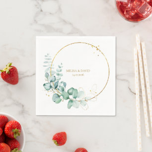 Botanisches Gold Grünzeug Eukalyptus  Serviette