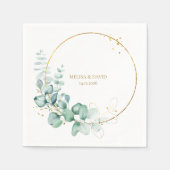 Botanisches Gold Grünzeug Eukalyptus Serviette (Vorderseite)