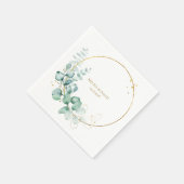 Botanisches Gold Grünzeug Eukalyptus Serviette (Ecke)