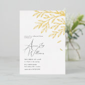 Botanisches Gold Leaf Probe Abendessen Einladung (Stehend vorne)