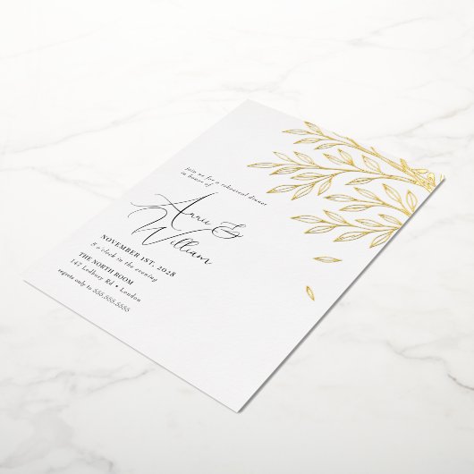 Botanisches Gold Leaf Probe Abendessen Einladung (Gedreht)