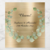 BOTANISCHES GOLD METALLIC PERSONALISIERT WEINETIKE WEINETIKETT (Einzelnes Label)