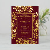 Botanisches Gold Moody Forest Moderne klassische H Folieneinladung (Stehend vorne)