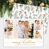 Botanisches Gold Script 5 Foto Collage Weihnachten