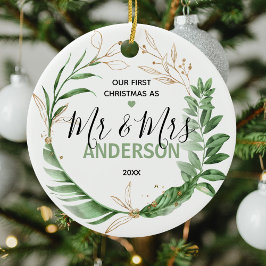 Botanisches Gold Unser erstes Weihnachtsfest - Fot Keramik Ornament