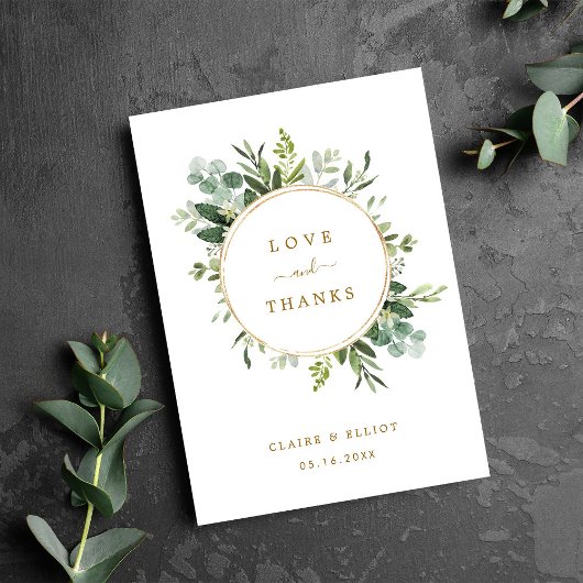 Botanisches goldenes Grün Vielen Dank für Ihre gek Karte