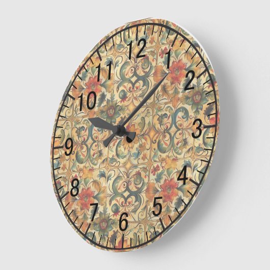 Botanisches Goldenes Zeitalter Große Wanduhr (Winkel)