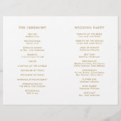 Botanisches Goldgrün Hochzeitsprogramm (Rückseite)