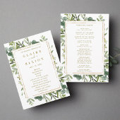 Botanisches Goldgrün Hochzeitsprogramm Programm