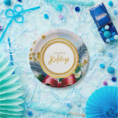 Botanisches Goldmagen-Papiertafel für Festtage Pappteller (Party)