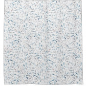 Botanisches graublaues Blätter in Aquarellfarbe Duschvorhang (Vorderseite)