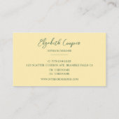 Botanisches Green & Cream Leaf Muster Visitenkarte (Rückseite)