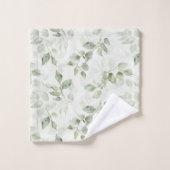 Botanisches Green Leaf Muster Badhandtuch Set (Waschlappen)