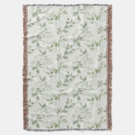 Botanisches Green Leaf Muster Decke (Vorderseite Vertikal)