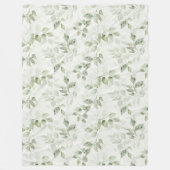 Botanisches Green Leaf Muster Fleecedecke (Vorderseite)