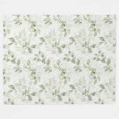 Botanisches Green Leaf Muster Fleecedecke (Vorderseite (Horizontal))