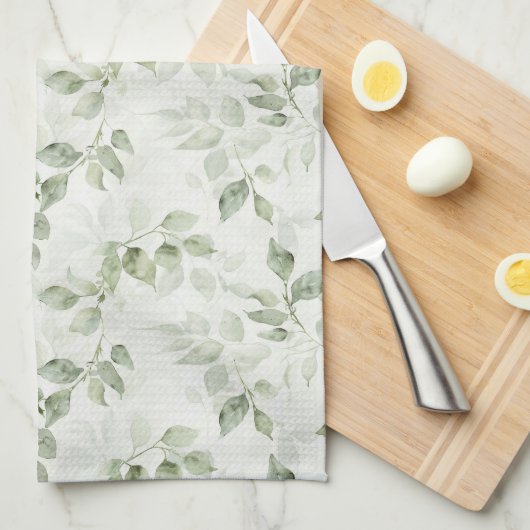 Botanisches Green Leaf Muster Geschirrtuch (Viertel Falte)