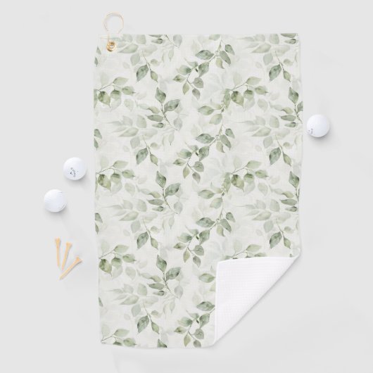 Botanisches Green Leaf Muster Golfhandtuch (Insitu)