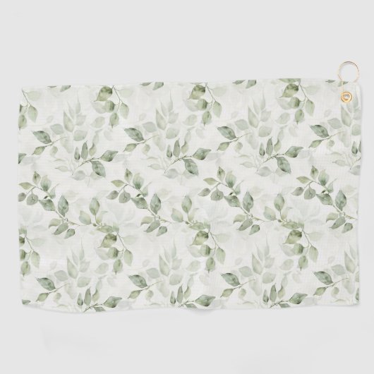 Botanisches Green Leaf Muster Golfhandtuch (Horizontal)
