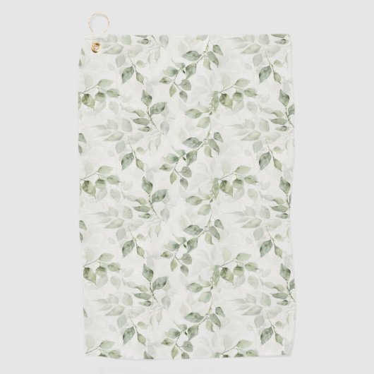 Botanisches Green Leaf Muster Golfhandtuch (Vorderseite)