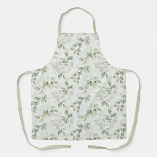 Botanisches Green Leaf Muster Schürze (Vorderseite)