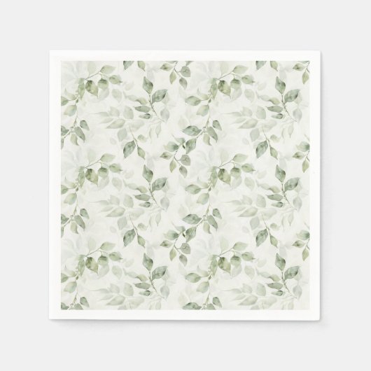 Botanisches Green Leaf Muster Serviette (Vorderseite)