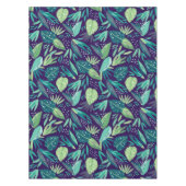 Botanisches Green & Lila Leafen Muster Tischdecke (Vorderseite)
