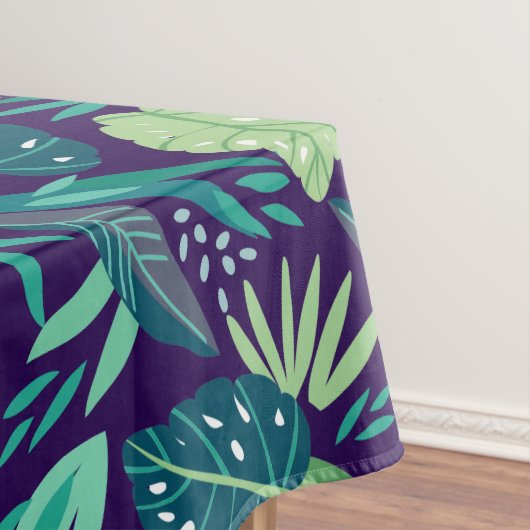 Botanisches Green & Lila Leafen Muster Tischdecke (Beispiel)