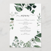 Botanisches Greenery Foliage Watercolor Wedding Me Menükarte (Vorderseite)