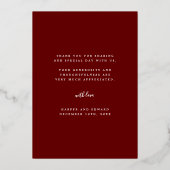 Botanisches Greenery Foto Vielen Dank Gold Foil Ca Folieneinladung (Rückseite)