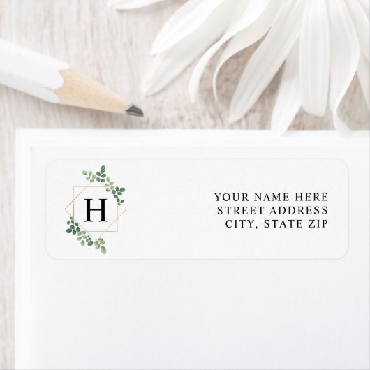 Botanisches Greenery Geometric Monogram (Insitu)