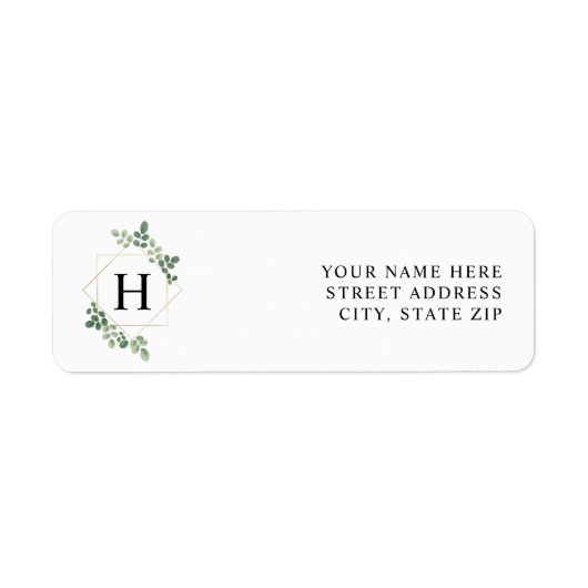 Botanisches Greenery Geometric Monogram (Vorne)