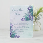 Botanisches Grün der Wasserfarbe Save the Date (Stehend Vorderseite)