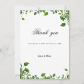 Botanisches Grün, einfach Danke Einladung (Vorderseite)