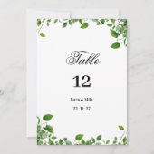 Botanisches Grün, einfache Tischnummern (Vorderseite)