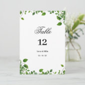 Botanisches Grün, einfache Tischnummern (Stehend Vorderseite)