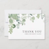 Botanisches Grün Fallende Blätter Danke Karte (Vorderseite)