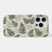 Botanisches Grün Farn Beige Blumenmuster iPhone Hülle (Rückseite (Horizontal))
