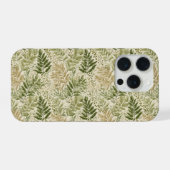 Botanisches Grün Farn Beige Blumenmuster iPhone Hülle (Rückseite (Horizontal))