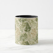 Botanisches Grün Farn Beige Blumenmuster Tasse (Zentrum)