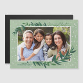 Botanisches Grün Foto Weihnachten Magnetkarte (Vorne/Hinten)
